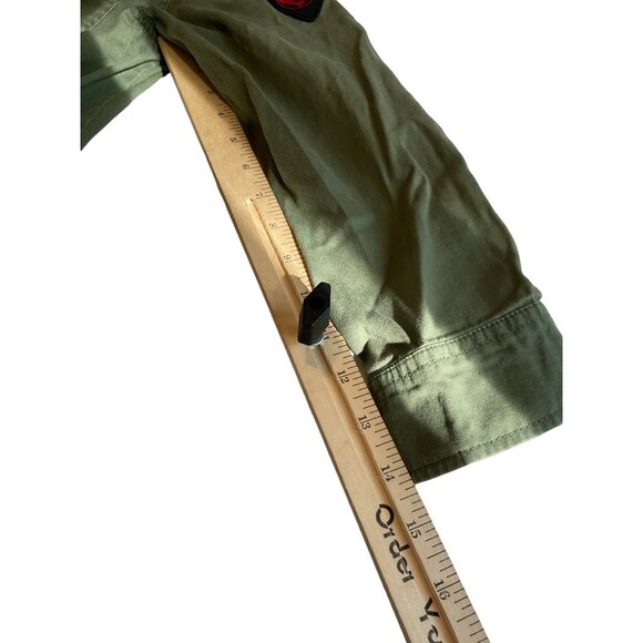 Star Wars Olive Green Button-Up Shirt With Fun Patches Size M 100% Cotton For Ad - Picture 4 of 8